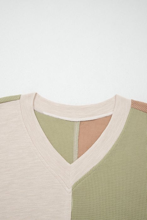Rhea Block Patchwork Long Sleeve PLUS Top