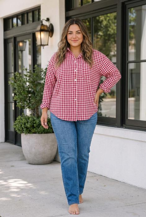 Rhea Loose Fit Shirt Long Sleeve PLUS Top