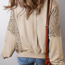  Rheaissa Seam Ribbed Trim Sweatshirt
