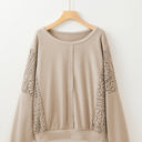  Rheaissa Seam Ribbed Trim Sweatshirt