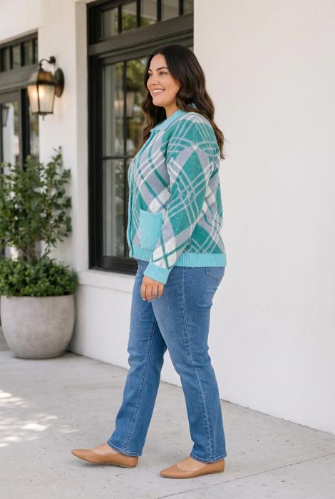 Rheia Shift Cardigan Sweater Long Sleeve PLUS Top