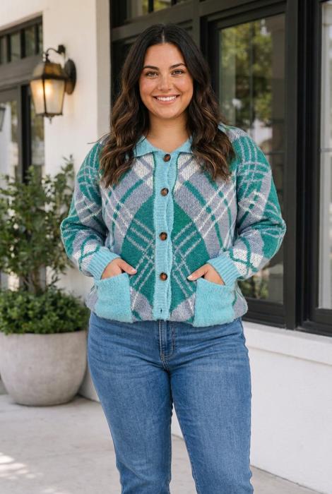 Rheia Shift Cardigan Sweater Long Sleeve PLUS Top