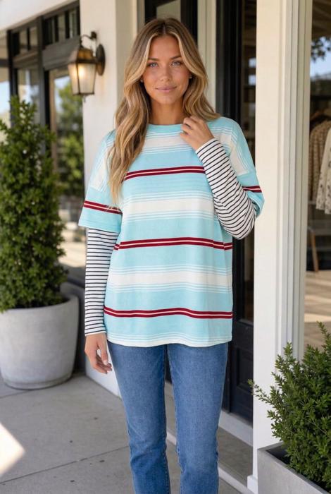 Rilee Loose Pullover Top Long Sleeve Top