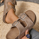  Riley Faux Suede Platform Slippers