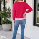 Riley Letter Print Colorblock Sweater