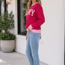  Riley Letter Print Colorblock Sweater