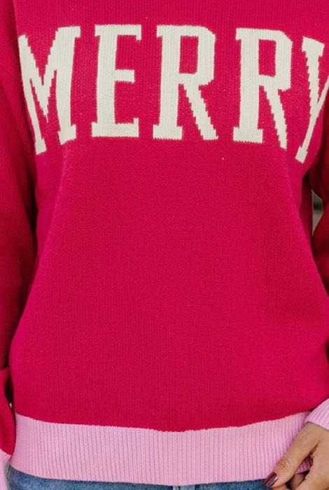 Riley Letter Print Colorblock Sweater