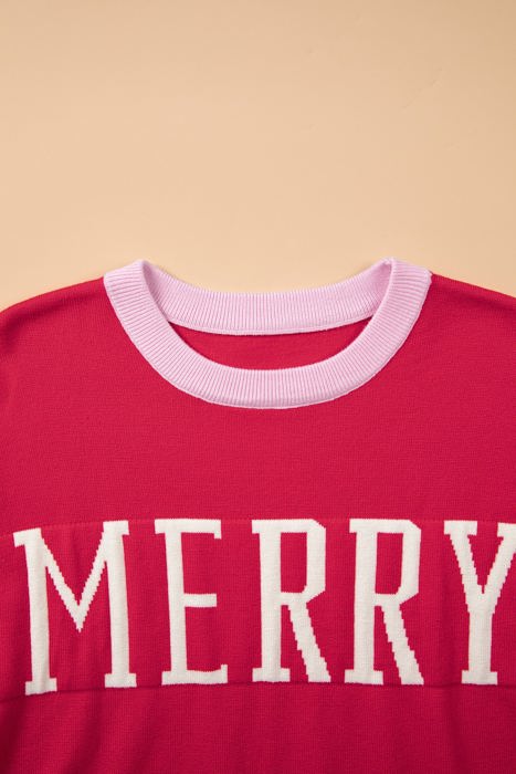 Riley Letter Print Colorblock Sweater