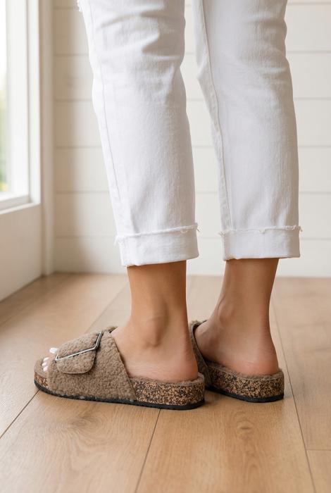Rochelle Buckle Crossed Band Slippers
