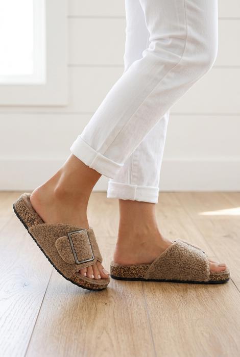 Rochelle Buckle Crossed Band Slippers