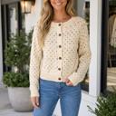 Beige Large Romina Sleeve Regular Fit Cardigan