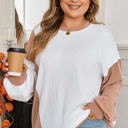  Romy Color Block Knit PLUS Top