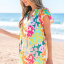  Rosa Flutter Sleeve V Neck Crinkled Blouse