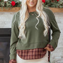 Green XL Rosa Patchwork Drop Shoulder Sweatshirt