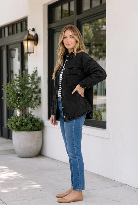 Rosa Rhombus Stitched Pattern Jacket