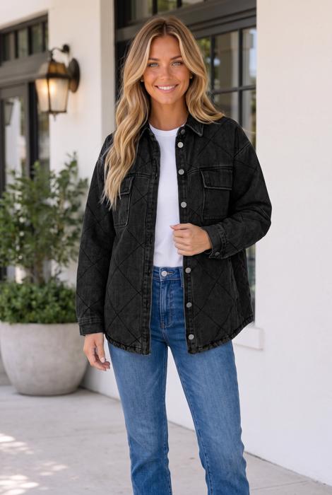 Rosa Rhombus Stitched Pattern Jacket