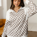  Rosalia Ribbed Patchwork Loose Sweatshirt