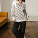  Rosalia Ribbed Patchwork Loose Sweatshirt