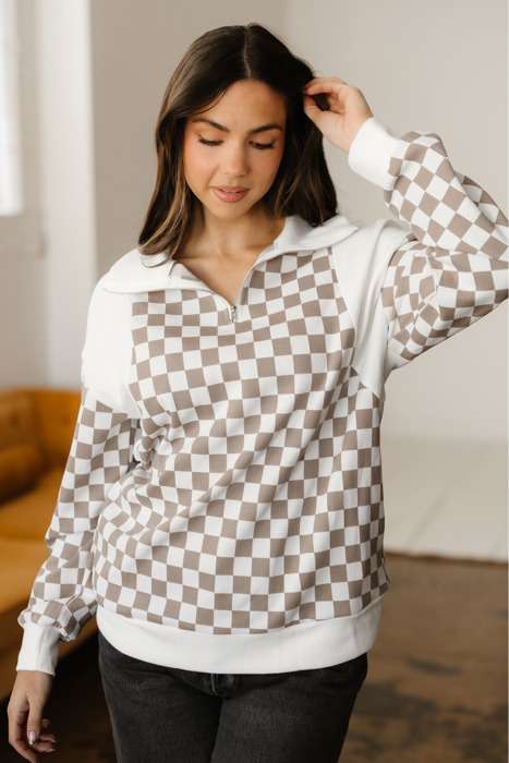 Rosalia Ribbed Patchwork Loose Sweatshirt