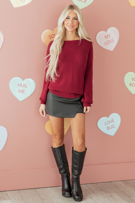 Rosalina Backless Drop Shoulder Sweater