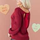  Rosalina Backless Drop Shoulder Sweater