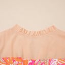 Rose Floral Print Color Block Ruffled Short Sleeve Flared Midi Dress