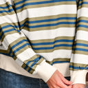  Rosie Stripe Crew Neck Pullover Sweatshirt