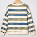  Rosie Stripe Crew Neck Pullover Sweatshirt