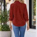  Roselyn Sleeve Corduroy Shirt Long Sleeve Top