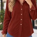  Roselyn Sleeve Corduroy Shirt Long Sleeve Top