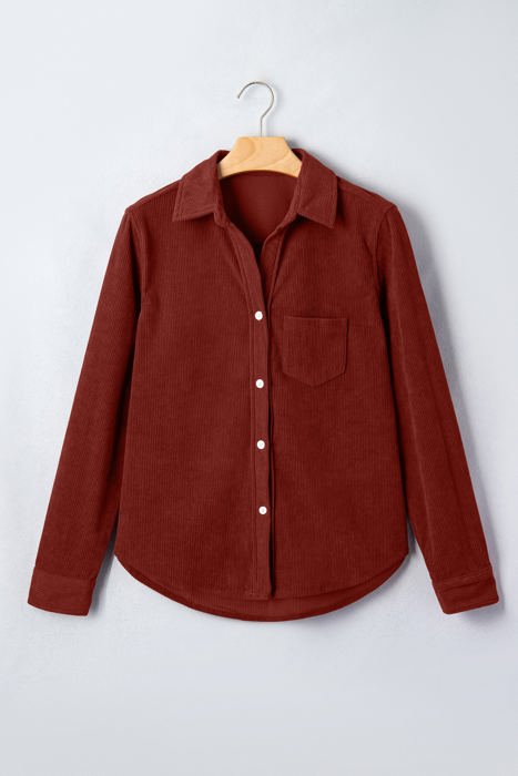 Roselyn Sleeve Corduroy Shirt Long Sleeve Top