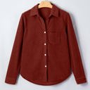  Roselyn Sleeve Corduroy Shirt Long Sleeve Top