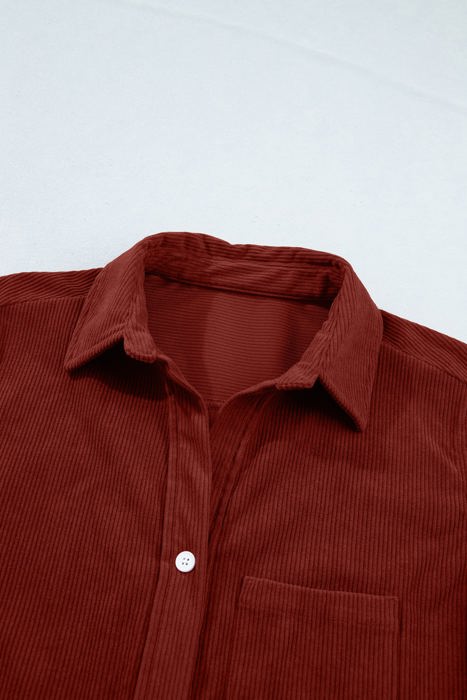 Roselyn Sleeve Corduroy Shirt Long Sleeve Top