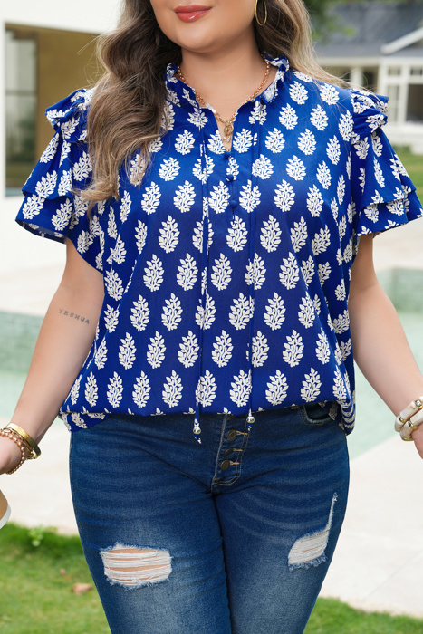 Rowyn Ruffle Short Sleeve PLUS Blouse