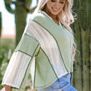  Ruby Crochet Detail Exposed Seam High Low Loose Top