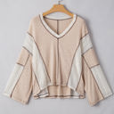 Parchment XL Ruby Crochet Detail Exposed Seam High Low Loose Top