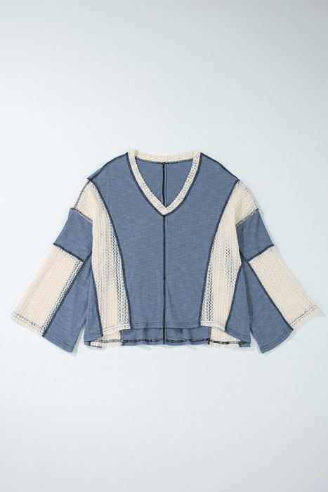 Ruby Crochet Detail Exposed Seam High Low Loose Top