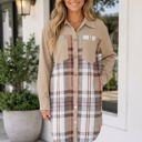 Khaki Large Ruby Mini Dress Long Sleeve Top
