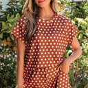 Brown Medium Ruthie Dot Print Short Set