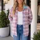 Pink Large Sabrena Collared Flap Loose Shacket