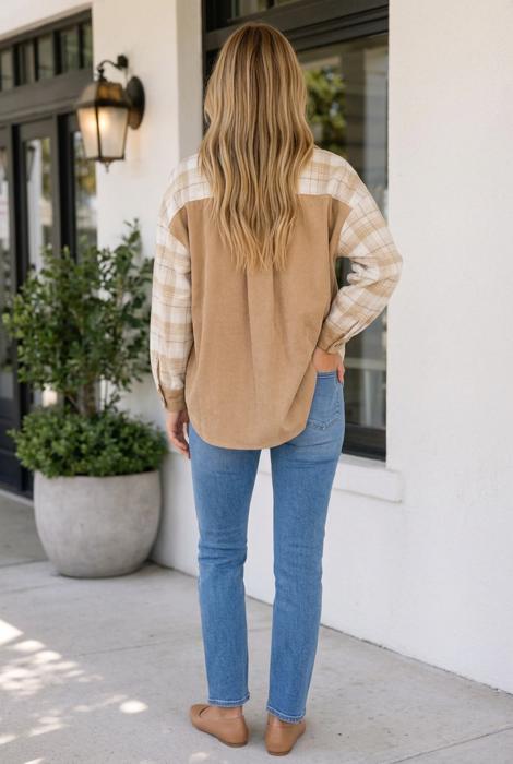 Sabrina French Plaid Colorblock Shirt