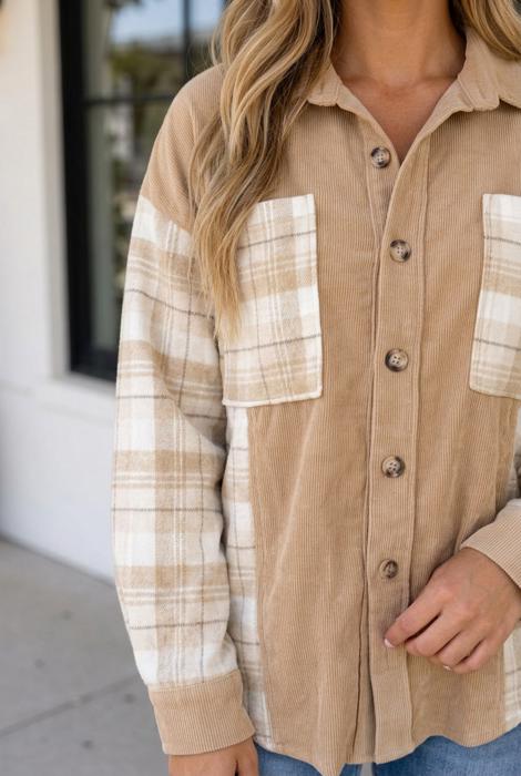 Sabrina French Plaid Colorblock Shirt