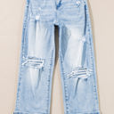 Beau Blue Size 14 Saige Wash Distressed Straight Jeans