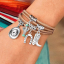 Silver Salma Luck Cactus Layered Bracelet