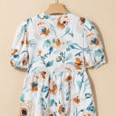 Salome Floral Puff Sleeve V Neck Babydoll Blouse