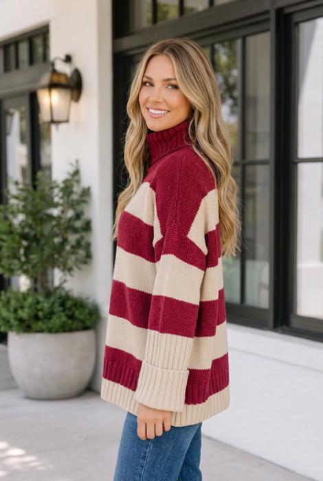 Samanthah High Relaxed Pullover Sweater