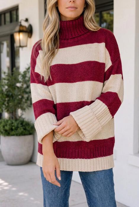 Samanthah High Relaxed Pullover Sweater