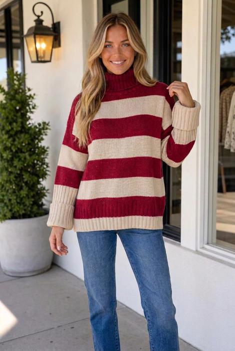 Samanthah High Relaxed Pullover Sweater