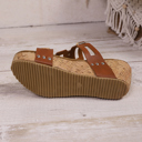  Sara Leather Wedge Platform Slippers