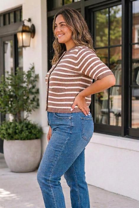 Sarah Short Sleeve Knit PLUS Cardigan